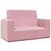 Divano per Bambini 2 Posti Rosa in Morbido Peluche - Foto miniatura 1