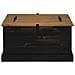 Cassapanca Halden Nero 91x91x47 Cm In Legno Massello Di Pino - Foto miniatura 3