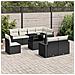 Set Divani Da Giardino 9 Pz Con Cuscini Nero In Polyrattan - Foto miniatura 1