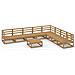 Set Divani Da Giardino 9 Pz Marrone Ambra Legno Massello Pino - Foto miniatura 1