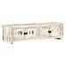 Mobile Porta Tv Bianco 140x30x35 Cm In Legno Massello Di Mango - Foto miniatura 2