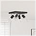 Faretto da soffitto 4 vie regolabili nero E27 - Foto miniatura 2