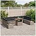 Set da Pranzo da Giardino con Cuscini Grigio Polyrattan Acacia - Foto miniatura 2