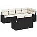 Set Divano da Giardino con Cuscini Polyrattan Nero - Foto miniatura 1