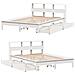 Letto Libreria senza Materasso Bianco 140x190 cm Legno di Pino - Foto miniatura 9