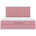 Struttura Letto Pouf con Materassi Rosa 160x200 cm Velluto - Foto miniatura 8