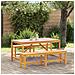 Set da Pranzo per Giardino 3 pcs Marrone 150 x 90 x 74 cm - Foto miniatura 2