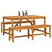 Set da Pranzo per Giardino 3 pcs Marrone 150 x 90 x 74 cm - Foto miniatura 3