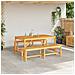 Set da Pranzo per Giardino 3 pcs Marrone 150 x 90 x 74 cm - Foto miniatura 4
