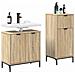 Set di mobili per il bagno con cassetto 2 pcs rovere sonoma - Foto miniatura 3