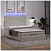 Struttura Letto Pouf con Materasso Bianco 140x190 cm Similpelle - Foto miniatura 3