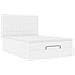 Struttura Letto Pouf con Materasso Bianco 140x190 cm Similpelle - Foto miniatura 7