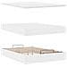 Struttura Letto Pouf con Materasso Bianco 140x190 cm Similpelle - Foto miniatura 9