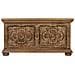 Tavolino Baule In Legno Marrone Fatto A Mano 100x100x47h - Foto miniatura 2