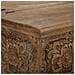 Tavolino Baule In Legno Marrone Fatto A Mano 100x100x47h - Foto miniatura 6