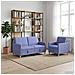 Set di Divani con Storage 2 pcs Blu jeans Poliestere - Foto miniatura 2