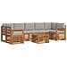 Set di divani da esterno 8 pcs Grigio Naturale e Chiaro - Foto miniatura 1