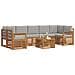 Set di divani da esterno 8 pcs Grigio Naturale e Chiaro - Foto miniatura 3