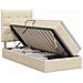Letto con contenitore e materasso Crema 90 x 190 cm Tessuto - Foto miniatura 1