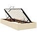 Letto con contenitore e materasso Crema 90 x 190 cm Tessuto - Foto miniatura 6