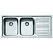 Lavello Inox 2 Vasche con Gocciolatoio Destro 116 x 50 x 20 cm Colore Acciaio Inox - Foto miniatura 2