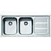 Lavello Inox 2 Vasche con Gocciolatoio Destro 116 x 50 x 20 cm Colore Acciaio Inox - Foto miniatura 1