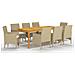 Set da Pranzo da Giardino 9 pz Beige - Foto miniatura 1