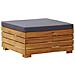 Set Tavolino Poggiapiedi Da Giardino Cuscino Massello D'acacia - Foto miniatura 4