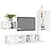 Set Mobili Porta TV 4 pz Bianco in Legno Multistrato - Foto miniatura 2