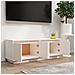 Mobile Porta Tv Bianco 110x34x40 Cm In Legno Massello Di Pino - Foto miniatura 3