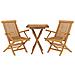 Set Da Pranzo Per Giardino 3 Pz In Legno Massello Di Teak - Foto miniatura 3