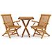 Set Da Pranzo Per Giardino 3 Pz In Legno Massello Di Teak - Foto miniatura 1