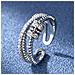 Anello Antistress Regolabile Con Perline Girevoli Argento - Foto miniatura 2