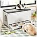 Cuccia Per Gatti Con Ciotola Per Gatti In Acciaio Inossidabile Panca Con Seduta Casetta Per Gatti Bianco 90x36x44cm Fsr136-w - Foto miniatura 6