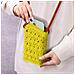 Borsetta A Tracolla All'uncinetto Per Smartphone, Fiore Serie Flowerweave Gialla - Foto miniatura 4