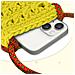 Borsetta A Tracolla All'uncinetto Per Smartphone, Fiore Serie Flowerweave Gialla - Foto miniatura 5