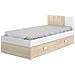 Letto Per Bambini Duranno, Struttura Con Secondo Lettino Estraibile, Letto Singolo Per Cameretta, 196x97h79 Cm, Bianco E Rovere - Foto miniatura 2