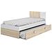 Letto Per Bambini Duranno, Struttura Con Secondo Lettino Estraibile, Letto Singolo Per Cameretta, 196x97h79 Cm, Bianco E Rovere - Foto miniatura 4