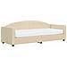 Divano Letto Con Materasso Crema 80x200 Cm In Tessuto - Foto miniatura 1