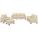 Set Di Divani 4 Pz Con Cuscini Crema In Tessuto - Foto miniatura 2