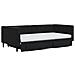 Divano Letto Estraibile Con Cassetti Nero 100x200 Cm In Velluto - Foto miniatura 7