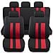 Coprisedili Auto Universali Modello Ls07, Set Anteriori E Posteriori, Tessuto Poliestere, Colore Rosso - Foto miniatura 1
