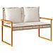 Panca Da Giardino Con Cuscino Beige Misto Polyrattan E Acacia - Foto miniatura 1