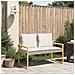 Panca Da Giardino Con Cuscino Beige Misto Polyrattan E Acacia - Foto miniatura 3