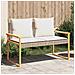 Panca Da Giardino Con Cuscino Beige Misto Polyrattan E Acacia - Foto miniatura 4
