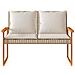 Panca Da Giardino Con Cuscino Beige Misto Polyrattan E Acacia - Foto miniatura 5