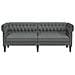 Divano Chesterfield a 3 Posti Grigio Scuro in Tessuto - Foto miniatura 2
