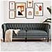 Divano Chesterfield a 3 Posti Grigio Scuro in Tessuto - Foto miniatura 8