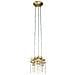Lampadario Contemporaneo Brinley Acciaio Ottone Spazzolato 3 Luci E27 - Foto miniatura 2