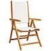 Sedie Da Giardino Reclinabili 4pz Bianco Crema Tessuto E Legno - Foto miniatura 3
